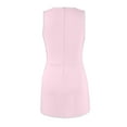 thumbnail image 4 of Xyxonk Athletic Dress for Women Workout Golf Wrap Dress with Shorts and Pockets Sleeveless Round Neck Activewear Dress Formal Side Slit Solid Color Tight Dress Pink L, 4 of 5