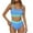 Sky Blue, variant on Youyipin womens swimsuits 2 piece High Waisted Tummy Control Ribbed Bikini Crop Top Brazilian Swimsuit Set swim suits for women 2025