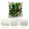 thumbnail image 4 of JRXY ST Patricks Day Clover Hat Buffalo Plaid Throw Pillow Covers, Polka Dot Lucky Charm Shamrock Decorations for Sofa Couch White, 4 of 5