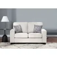 thumbnail image 3 of Living Room 2-Piece Sofa Set with Pillows, Fabric Upholstered Sofa and Loveseat, Square Armrest, Beige, 3 of 6