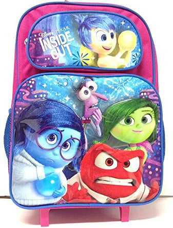 Disney Inside Out 16" Large School Roller Backpack Lunch Bag 2pcSet-Emotion Rain 
