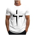 thumbnail image 2 of Kalauyu Mens Round Neck Short Sleeve Graphic Print T Shirt Breathable Fit Casual Short Sleeve, 2 of 5