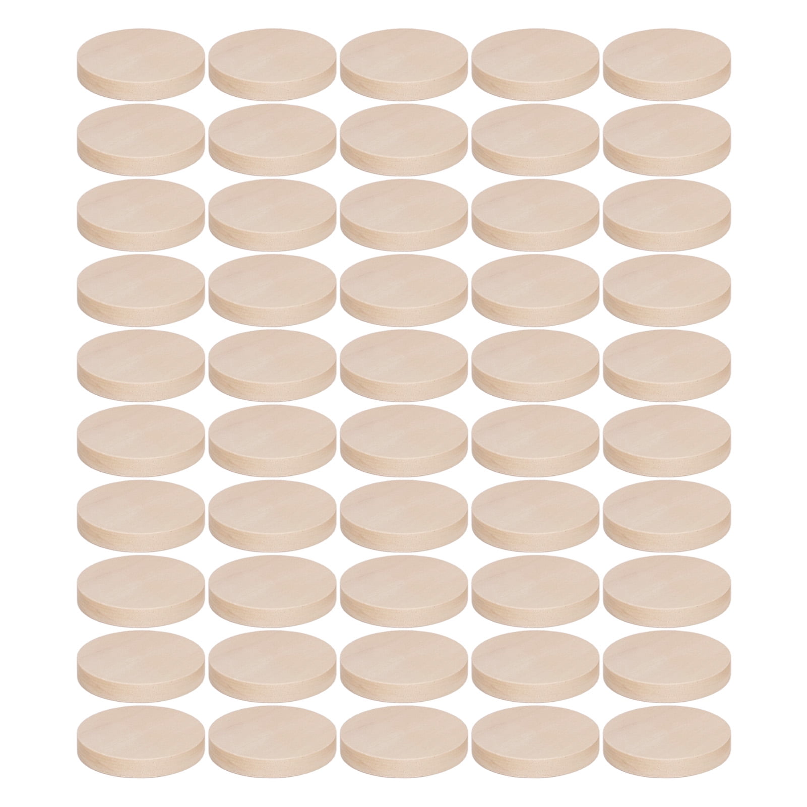 Round Wood Coins, Widely Used Unfinished Wood Cutout 1.2 Inch 50Pcs For Painting