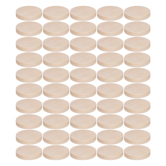 Round Wood Coins, Widely Used Unfinished Wood Cutout 1.2 Inch 50Pcs For Painting