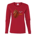 thumbnail image 2 of Wild Bobby, Basketball Fingerprint It's In My DNA, Sports, Women Graphic Long Sleeve Tee, Red, XX-Large, 2 of 5