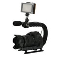thumbnail image 4 of Video Stabilizer Grip, Handheld Photography Stabilizer ABS Practical With Mic Fill In Light For Follow Up For Photography, 4 of 8