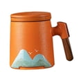 thumbnail image 4 of Taza de té de cerámica, taza de agua, taza de café y té Naranja, 4 of 9