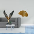 thumbnail image 2 of Estatua de para el hogar, escultura de resina, arte de pared de hierro forjado, adorno de hoja de ginkgo, decoración abstracta hecha a mano, adecu, 2 of 8
