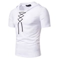 thumbnail image 6 of Sakmal Athletic Shirts for Men Short Sleeve Gym Lightweight Tshirts White Hooded Solid Shirts for Men M, 6 of 7