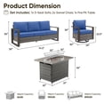 thumbnail image 5 of PARKWELL 4 Piece Outdoor Patio Furniture Set with Fire Pit Table,All-Weather Conversation Set with 3-Seat Sofa,Swivel Glider Chair,Patio Fire Pit Seating Sets for Backyard Gatherings, Gray/Navy, 5 of 13