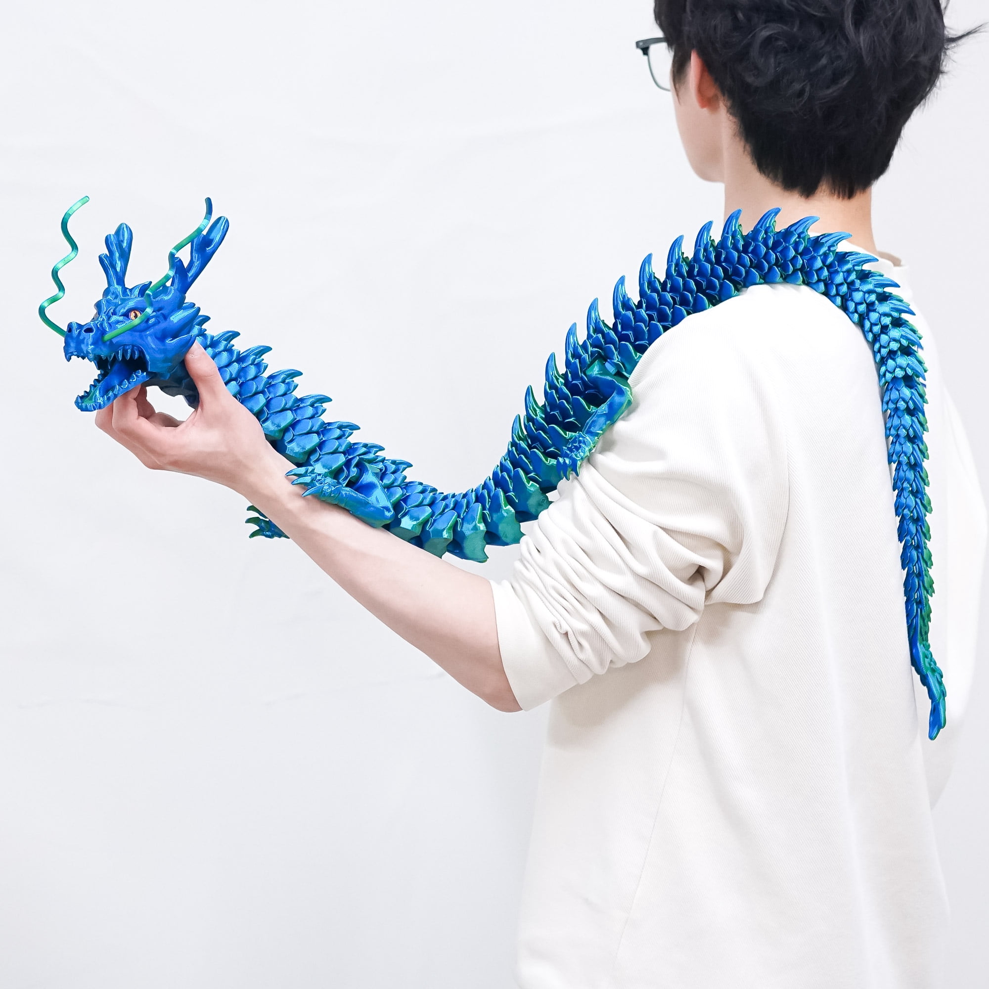 47.3inch Super Large 3D Printed Dragon Models,Flexible Joint Animal lacertid Figurines, 3D Printing Stuff Cheap,Stress Relief, Fidget restlessness, ADHD Toys, Surprise Fantasy Gifts (47.3inch)