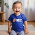 thumbnail image 4 of One Distressed Football Outline Boys 1st Birthday Sports Themed T-Shirts for Baby Boys Vintage Royal Shirt 18 Months, 4 of 4