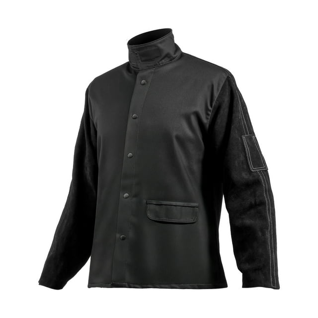 VEVOR Veste de Soudage Résistante aux Flammes TG Cuir de Vachette Robuste & 9oz FR Coton