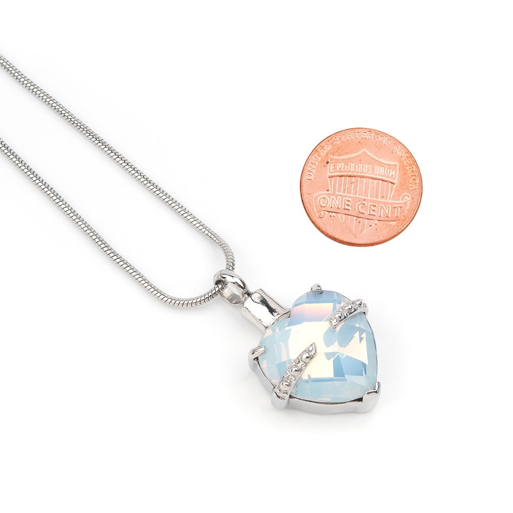 Birthstone Cremation Urn For Human Ashes Heart Memorial Keepsake Jewelry Crystal Heart with Free Funnel Kit and Velvet Jewelry Box (June)