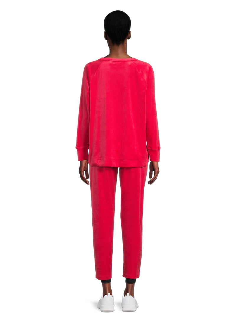 Time and Tru Women's Velour Top and Pants Set, 2-Piece, Sizes S
