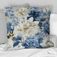 thumbnail image 2 of Designart "Blue And White Victorian Florals I" Floral Printed Throw Pillow, 2 of 5