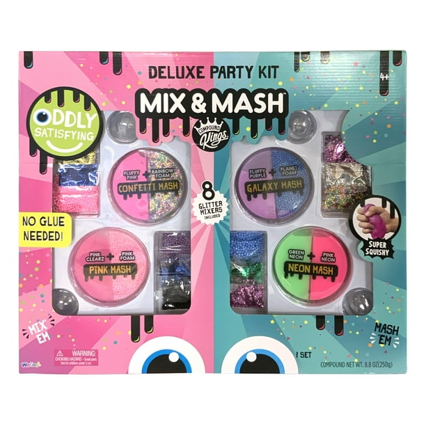Compound Kings Mix & Mash Ultimate Deluxe Party Slime Kit 8.8 oz and 8 Glitter mix-ins and more! - Walmart.com