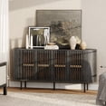 thumbnail image 3 of WAMPAT Fluted TV Stand for 75 Inch TV, Modern Entertainment Center with Storage, Wooden Media Console with Pop-up Doors for Livingroom, Bedroom, Black, 3 of 6