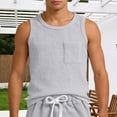 thumbnail image 2 of CUSTG Men Tshirts Tank Tops Sleeveless Crew Neck Undershirts Basic Tank T Shirts With Pockets Casual Athletic Tees O-Neck Holiday Solid Color Summer T-Shirts, 2 of 4