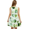 thumbnail image 4 of Viikei Dresses for Women Plus SizeWomen's Casual Plus-size Sleeveless Round Neck Short Floral Dress Green M, 4 of 5
