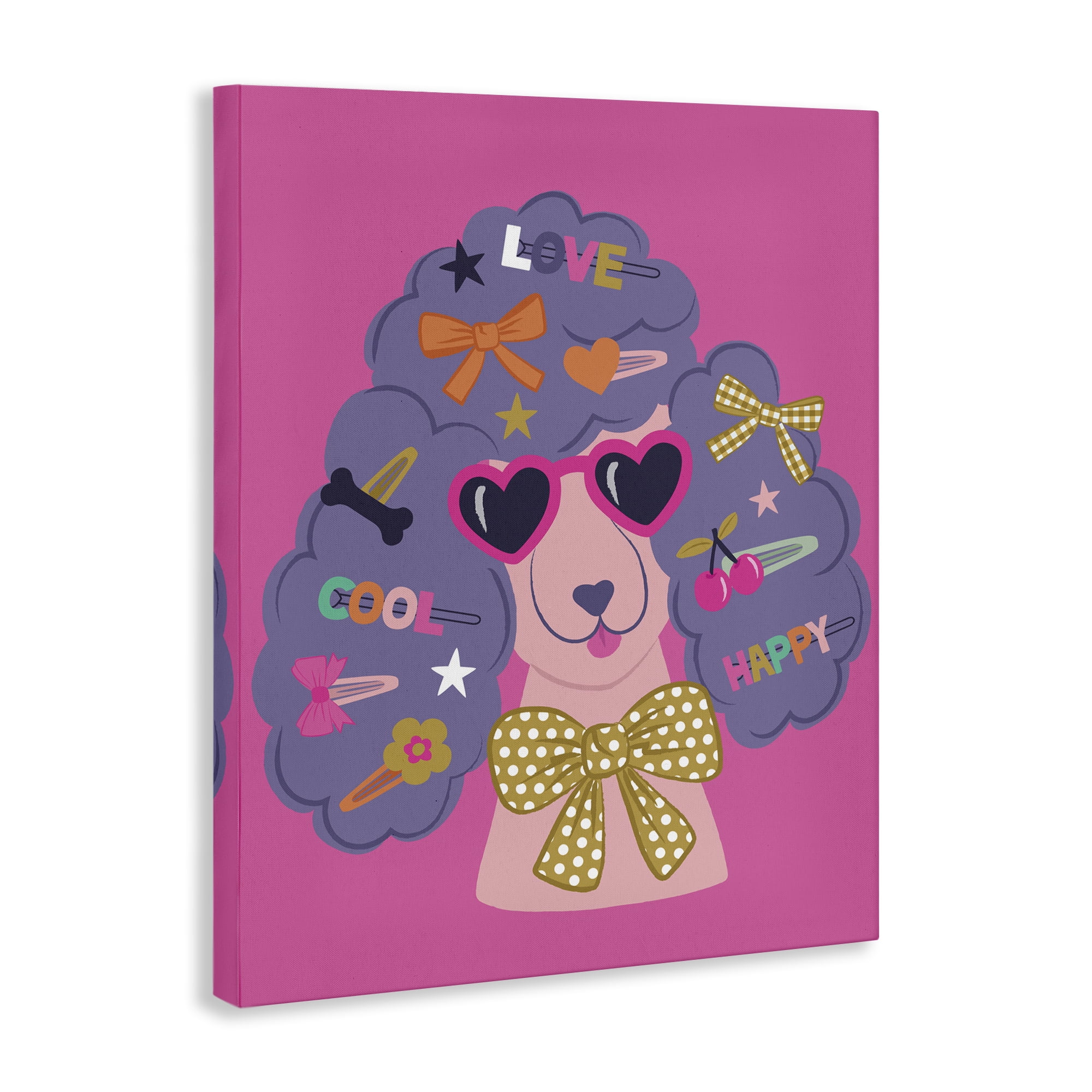 Stupell Industries Poodle with Hair Baubles Animals Painting Wrapped Canvas Art Print Wall Art, 30 x 40