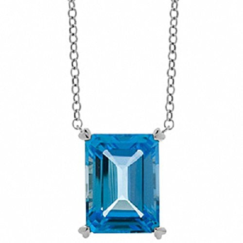 MiAmoro Party Colors Blue Topaz And Sterling Silver Necklace by Amoro
