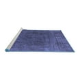 thumbnail image 2 of Ahgly Company Machine Washable Indoor Round Abstract Blue Modern Area Rugs, 5' Round, 2 of 4