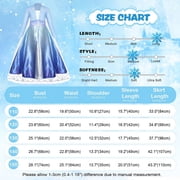 Jurebecia Snow Queen Princess Dress up Costume for Girl Birthday Party Blue Dresses up Little Girls Christmas Halloween Cosplay Costume with Accessories 6T 4-5 Years