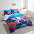 thumbnail image 3 of Castle Fairy Kids Kawaii Axolotl Bedding Comforter Set,Sea Salamander Full Bedding Set, 3 of 8