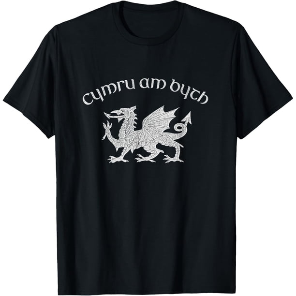 Wales, Red Welsh Dragon, Cymru Am Byth Camiseta - Camiseta del Orgullo Galés