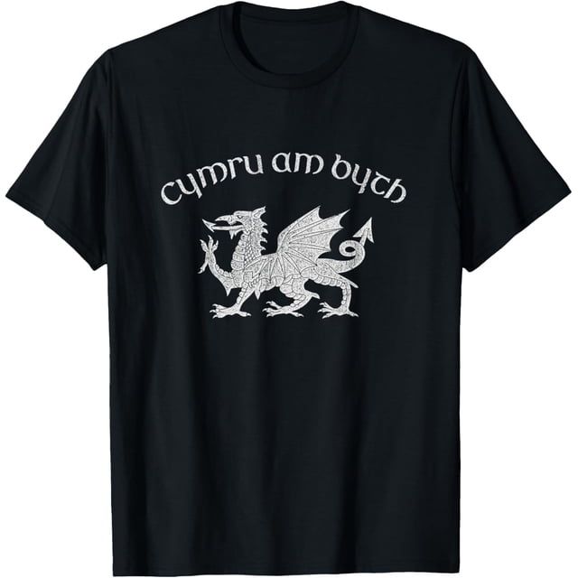 Wales, Red Welsh Dragon, Cymru Am Byth Camiseta - Camiseta del Orgullo Galés