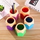 thumbnail image 5 of Porta brochas de maquillaje y organizador de bolígrafos | Maceta de jarrón lindo de plástico, 10,5 cm de alto x 7,5 cm de ancho, almacenamiento ligero para escritorio, papelería de oficina,, 5 of 8