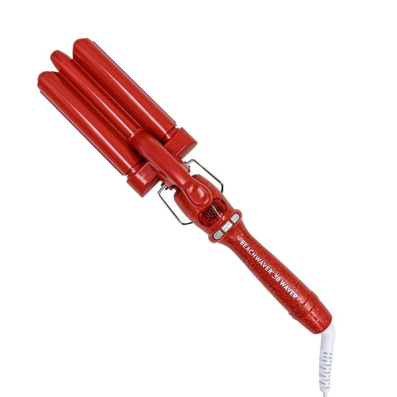 Beachwaver 3B Waver - Ondulador de cabello de triple barril para ondas de sirena - Controla el encrespamiento y aumenta el brillo - Rizado profesional con temperatura ajustable, pantalla LED y barrile