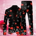 thumbnail image 2 of Mens Vintage Printed Pocket Lapel Button Suit Fashion Retro Style Blazer Slim Fit Casual Dress Party Jacket Sport Coat, 2 of 4