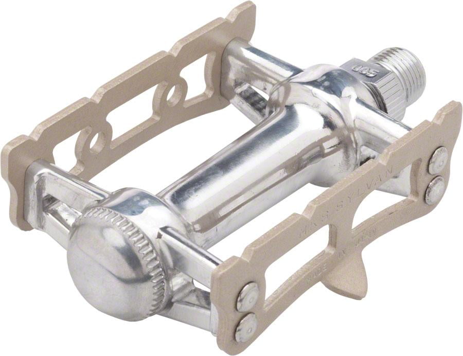 MKS Sylvan Prime Track Pedals 9/16" Toe Clip Compatible, Titanium