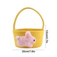 thumbnail image 3 of Honeeladyy Easter Gifts Baskets for Kids, Yellow Large Personalized Baby Easter Basket with Handle, Empty Bunny Egg Basket, Woven Easter Gift Basket for Girls, Boys, Babies, Toddler, Infant, 3 of 6