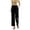 Black02, variant on Costeam Womens Dandelion Print Linen Capri Pants Elastic Drawstring High Waist Side Pockets Cuffed Ankle Loose Fit Breathable Cropped Jogger Trousers