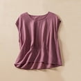 thumbnail image 2 of aidice Cotton Linen Tank Tops for Women Sleeveless Flowy Crew Neck Tanks Summer Lounge Homewear Top, 2 of 4