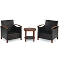 thumbnail image 6 of Gymax 3PCS Patio Wicker Rattan Conversation Set Outdoor Furniture Set w/ Red Cushion, 6 of 10