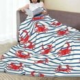 thumbnail image 6 of Rateoe Cute Red Crabs With Nautical Print Fuzzy Fleece Throw Blanket Extra Large,Super Soft,Fluffy and Warm Blankets for Couch,Bed,All Season Use (50"x40"), 6 of 8