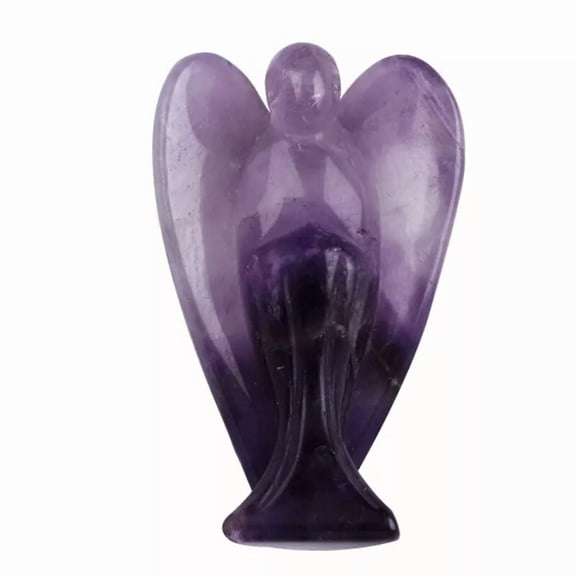 GKNET Natural Amethyst Quartz Crystal Carved Angel Energy Rock Gemstone Decor