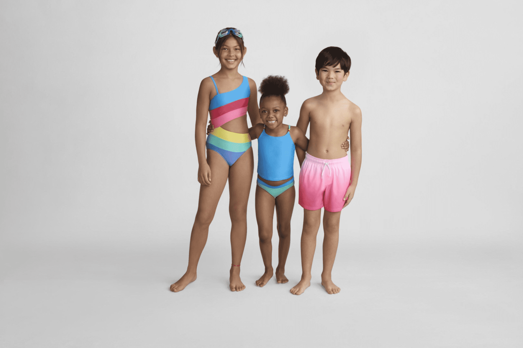 Wonder Nation Girls Everyday Tankini Swim Set with UPF 50+, 2-Piece, Sizes 4-18 & Plus