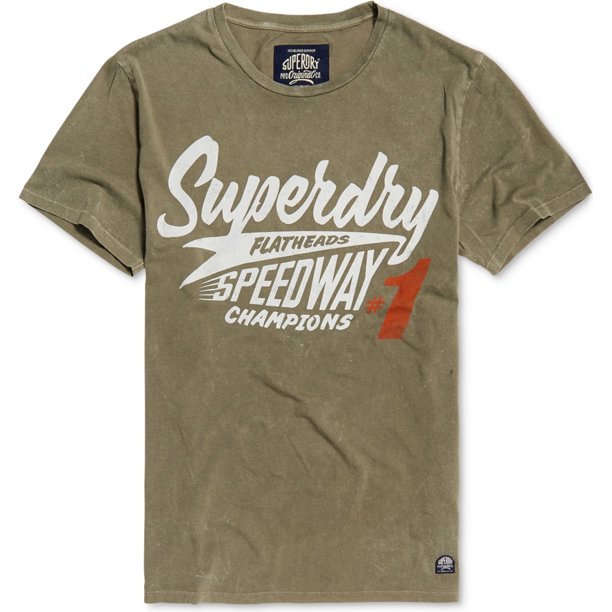 Camiseta gráfica Superdry Premium Racing Equipment para hombre verde extragrande