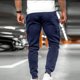 thumbnail image 4 of Pantalones largos de moda para hombre, casuales, de color sólido, con bolsillos y cremallera, cintura elástica, de poliéster., 4 of 4
