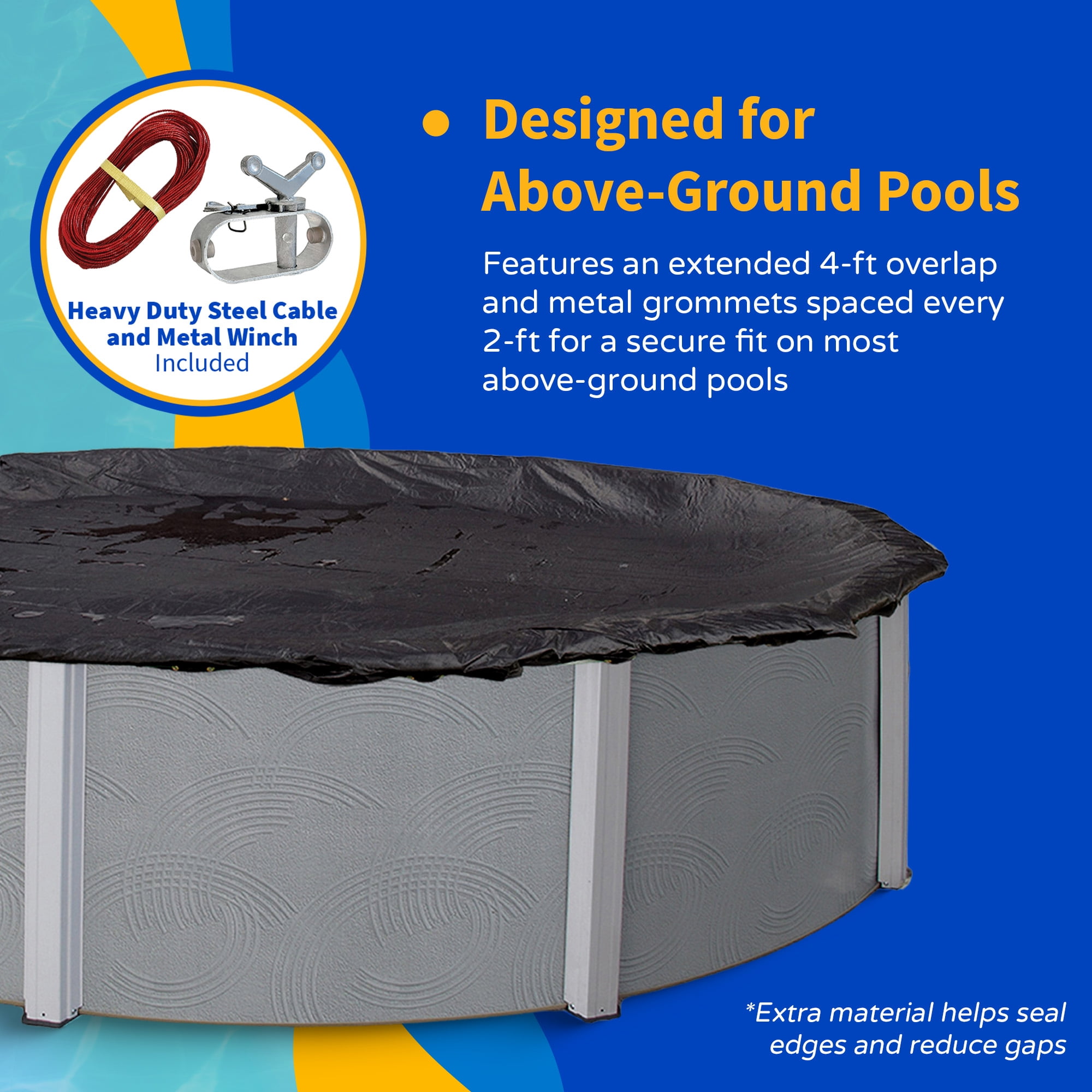 Blue Wave 18' x 34' Oval Rugged Mesh Above Ground Pool Winter Cover
