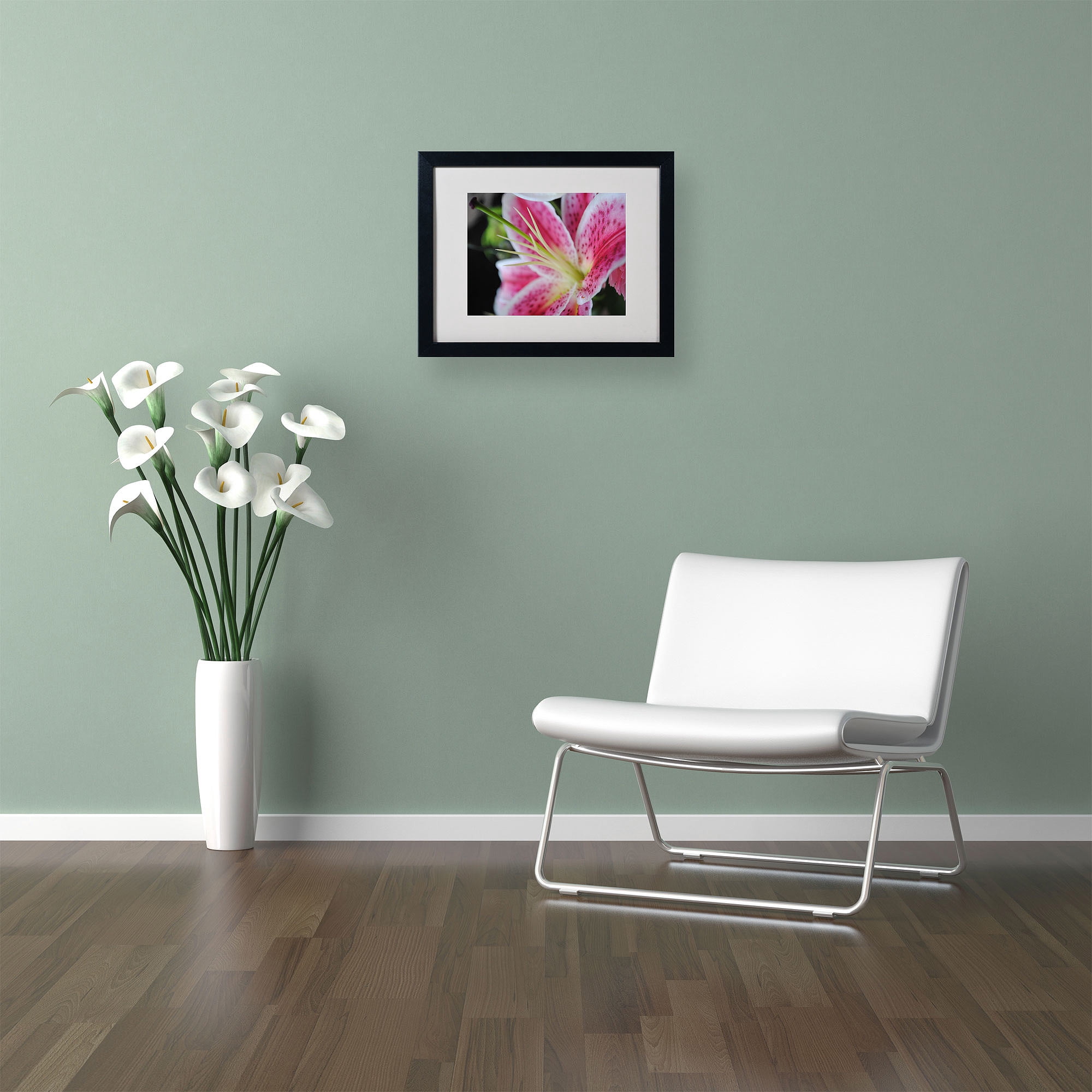 Trademark Fine Art "Pink Flower" by Monica Fleet, Black Frame