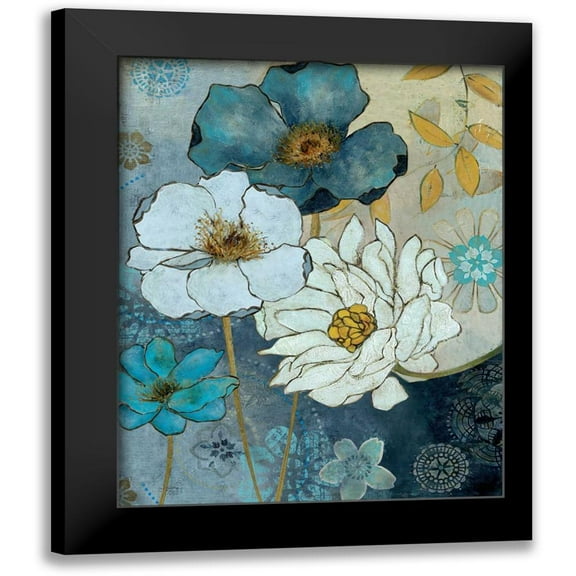 Robinson, Carol 12x14 Black Modern Framed Museum Art Print Titled - Blue Denim GardenII