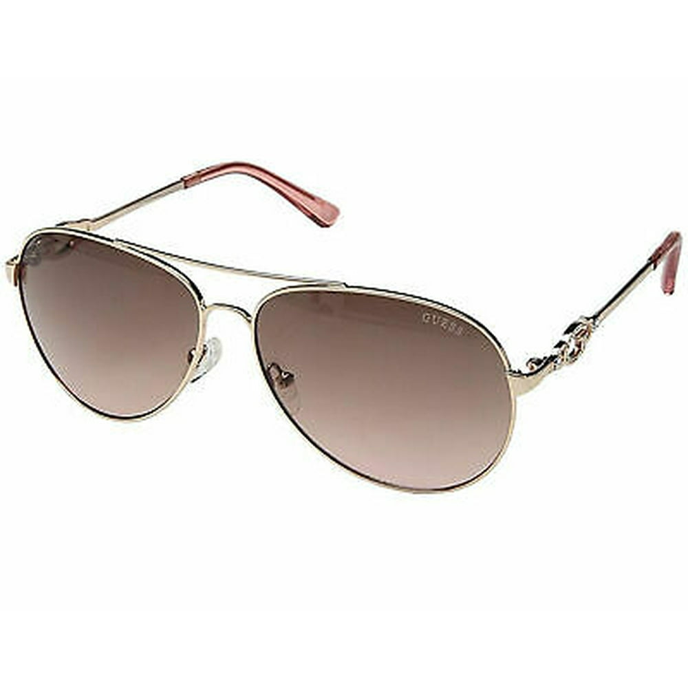 GUESS - Guess Women's Shiny Rose Gold Frame, Pink Gradient Lens ...