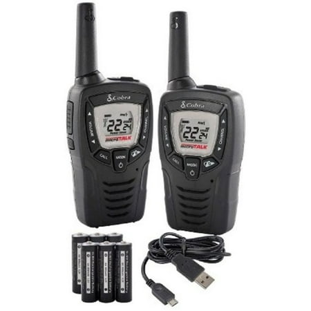 UPC: 0856062006036 | Cobra Acxt345 23-mile 2-way Walkie Talkie With Radio – 2 Pack – Black