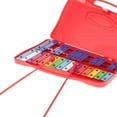 thumbnail image 3 of MERIGLARE 25 Note Iron Keys Xylophone Glockenspiel Mallet Percussion Rhythm Musical Instrument with Case & Beaters Develop Toy for Kids Red, 3 of 9